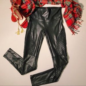 {SPANX} Faux Leather Moto Leggings